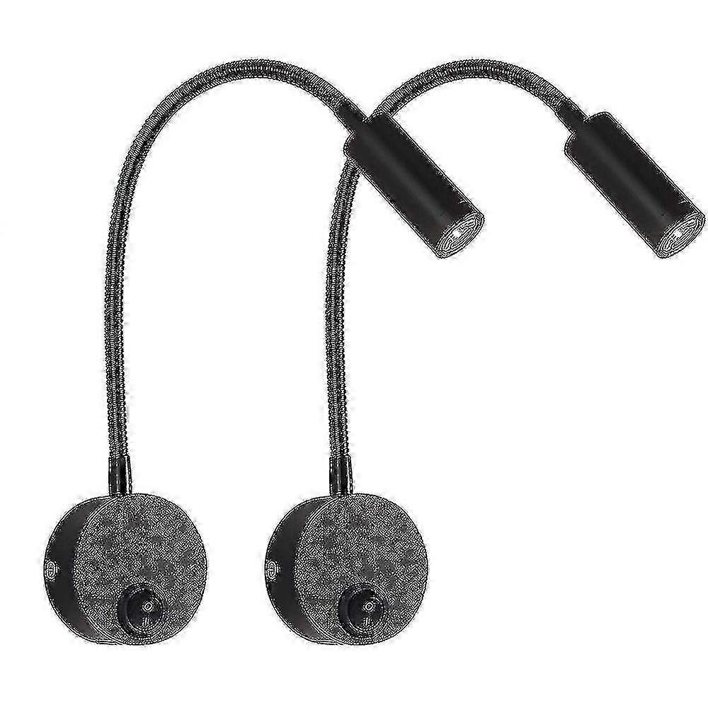 2pcs Dc 12v Reading Light With Usb Port, Rv Interior Lights(black)