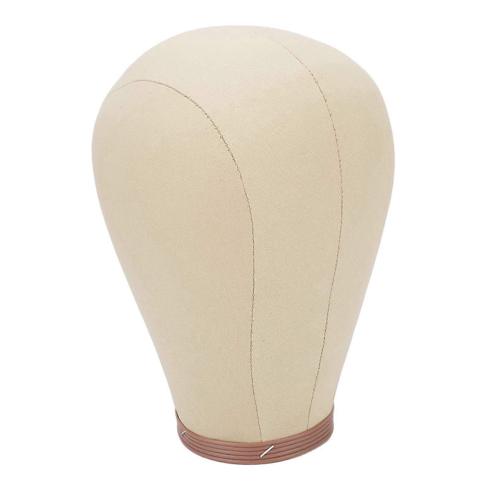 24 Inch Canvas Wig Head Stand with Mounting Hole for Wig Making and Styling Display