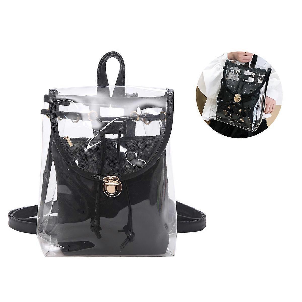 Candy Color Backpack Double Layer Handbag for Storage Use Pink