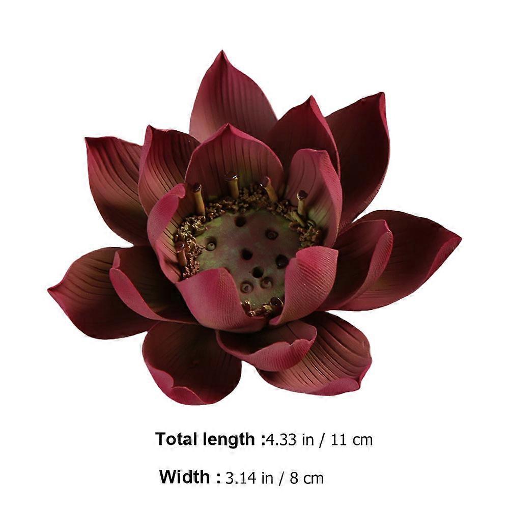 Lotus Shaped Incense Holder Ceramic Incense Base for Decor 1Pcs