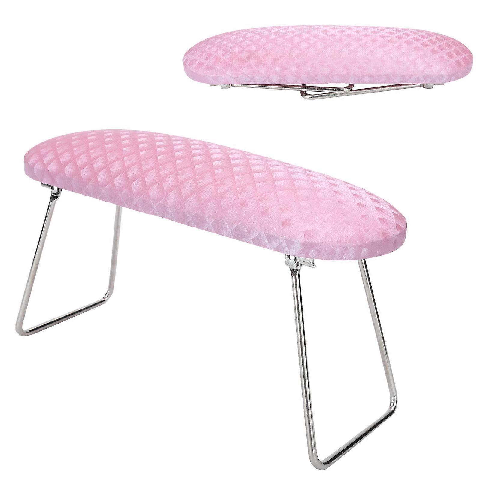 Tungsten Nail Drill Bits Set with Multiple Bit Types and Foldable Soft Sponge Nail Arm Rest Pink