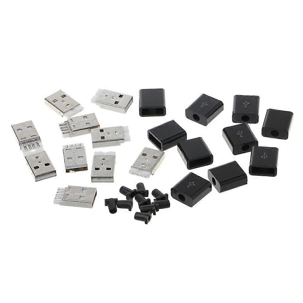 10 Pcs USB 2.0 Type A Male Connector Plug for DIY USB Cable  and Standard TypeA Use