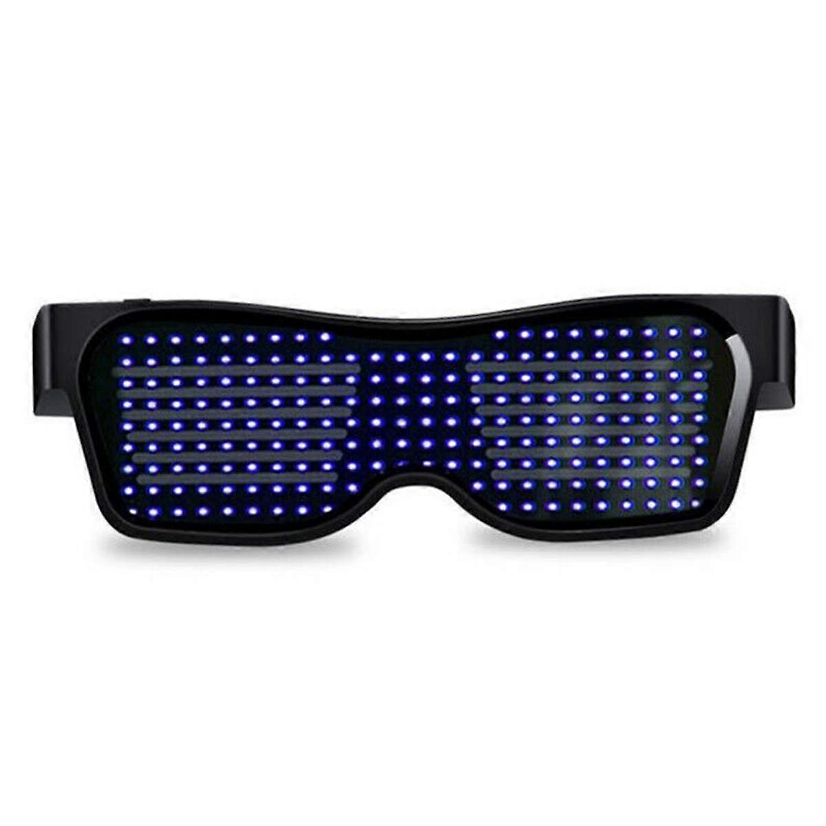 LED Bluetooth Glasses with App Control, USB Rechargeable Light Up Party Eyewear for DJ Stage