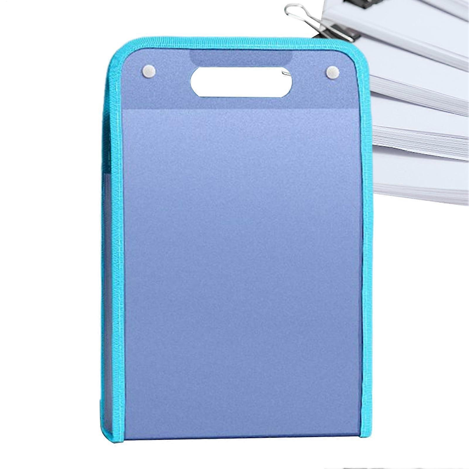 Accordion File Folder 13 Pocket Expanding Document Organizer A4 Letter Size with Handle Blue