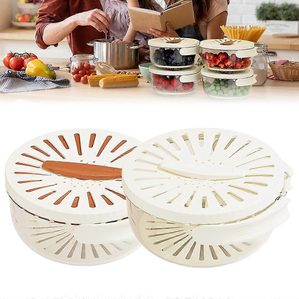 3 in 1 Fruit and Vegetable Strainer Bowl with Lid, Multifunction Kitchen Colander Set (Mix 2PCS)