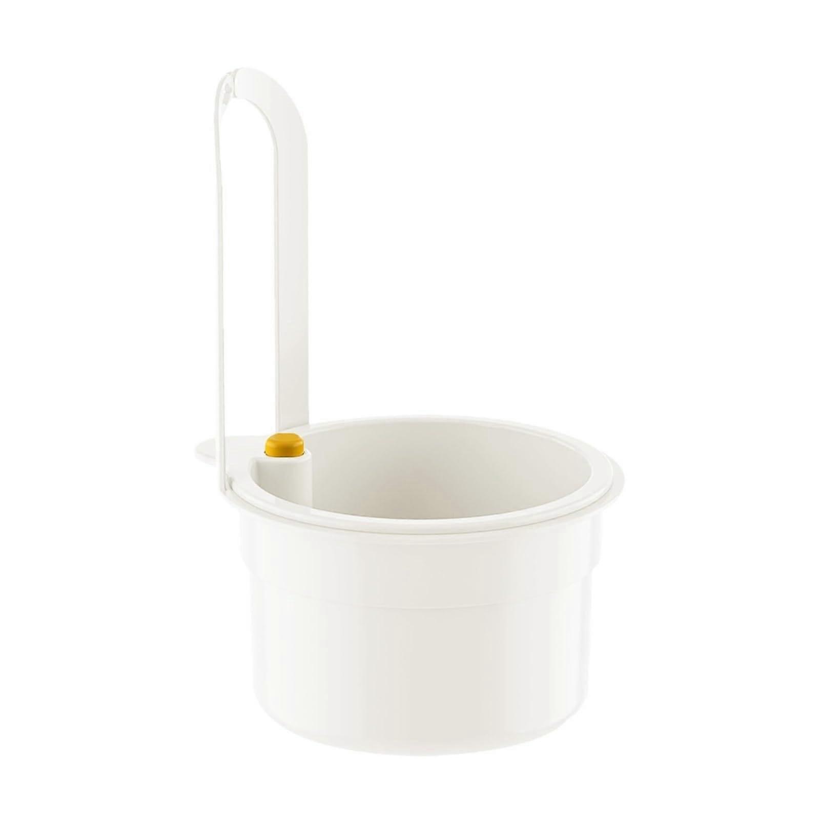 Faucet Sink Strainer Basket with PushButton Waste Release, SelfCleaning Kitchen Drain Protector, White