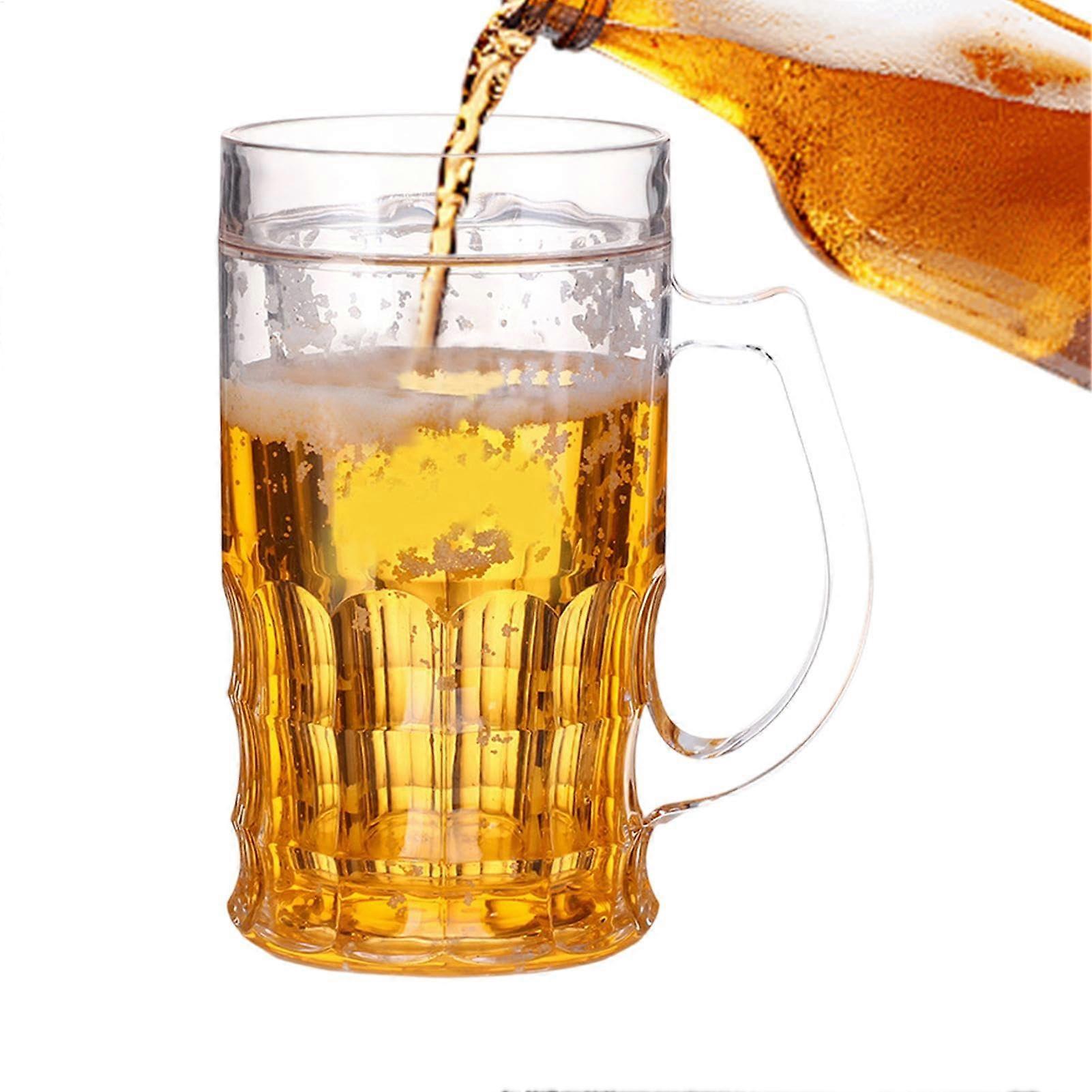 Funny Beer Mug Double Layer 14oz Keeps Drinks Cold with Fake Bubbles and Wide Handle Novelty Cup