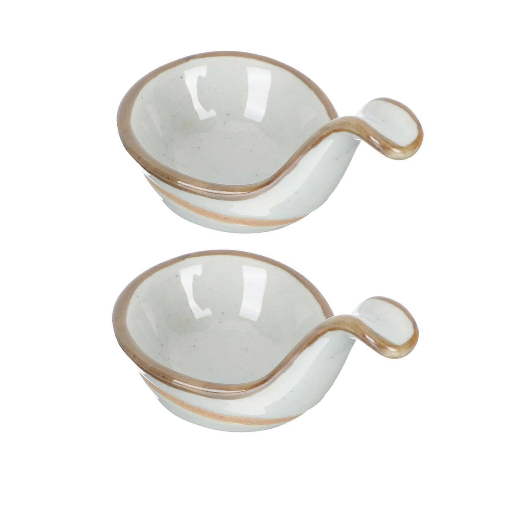 2pcs Ceramic Dip Bowls MultiPurpose Sauce Dishes for Condiments and Appetizer Presentation