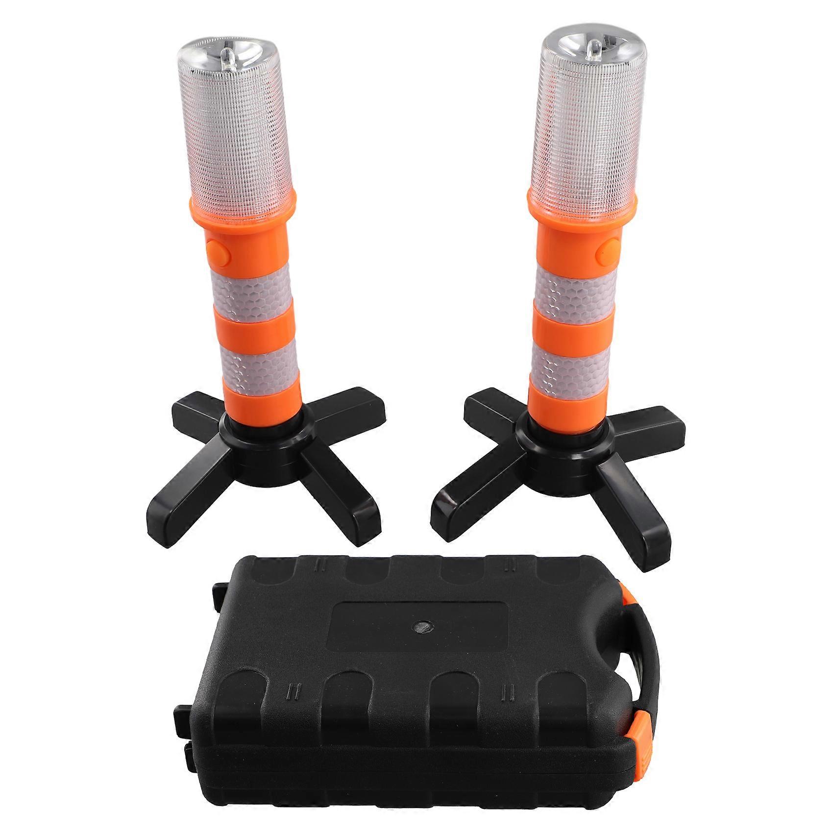 2Pcs LED Emergency Road Flash Flare Roadside Beacon Safety Strobe Warning