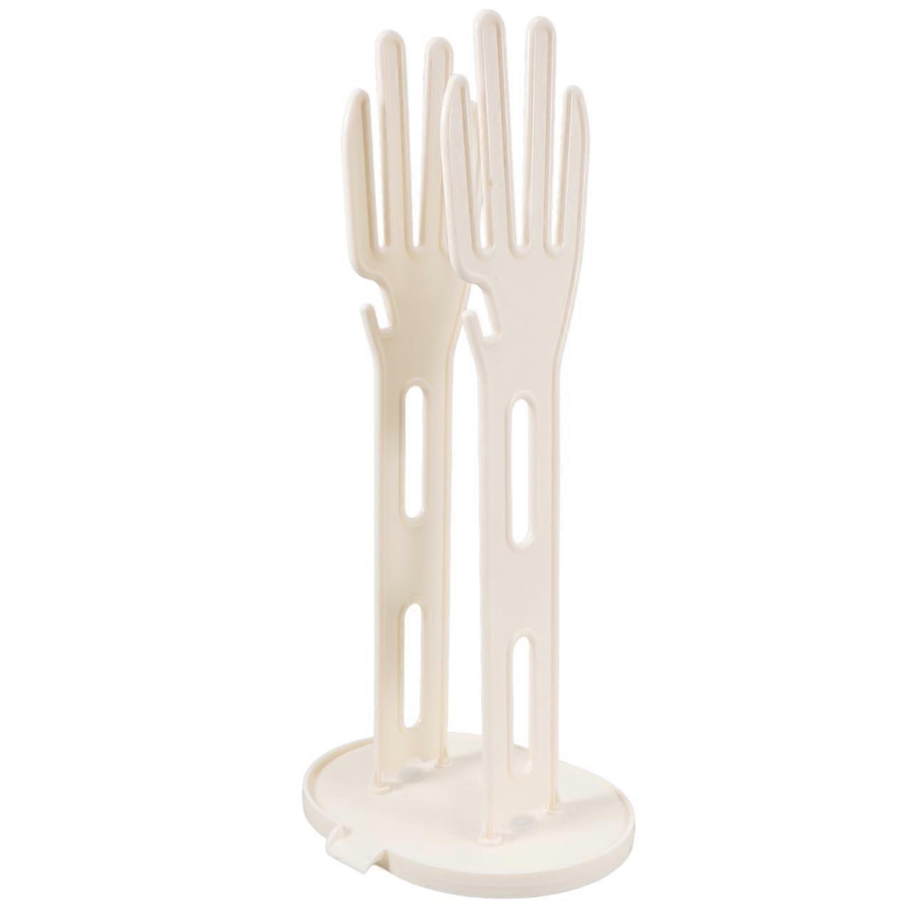 Dish Drying Rack with Water Collection Base and Kitchen Glove Stand, Easy Assembly Plastic