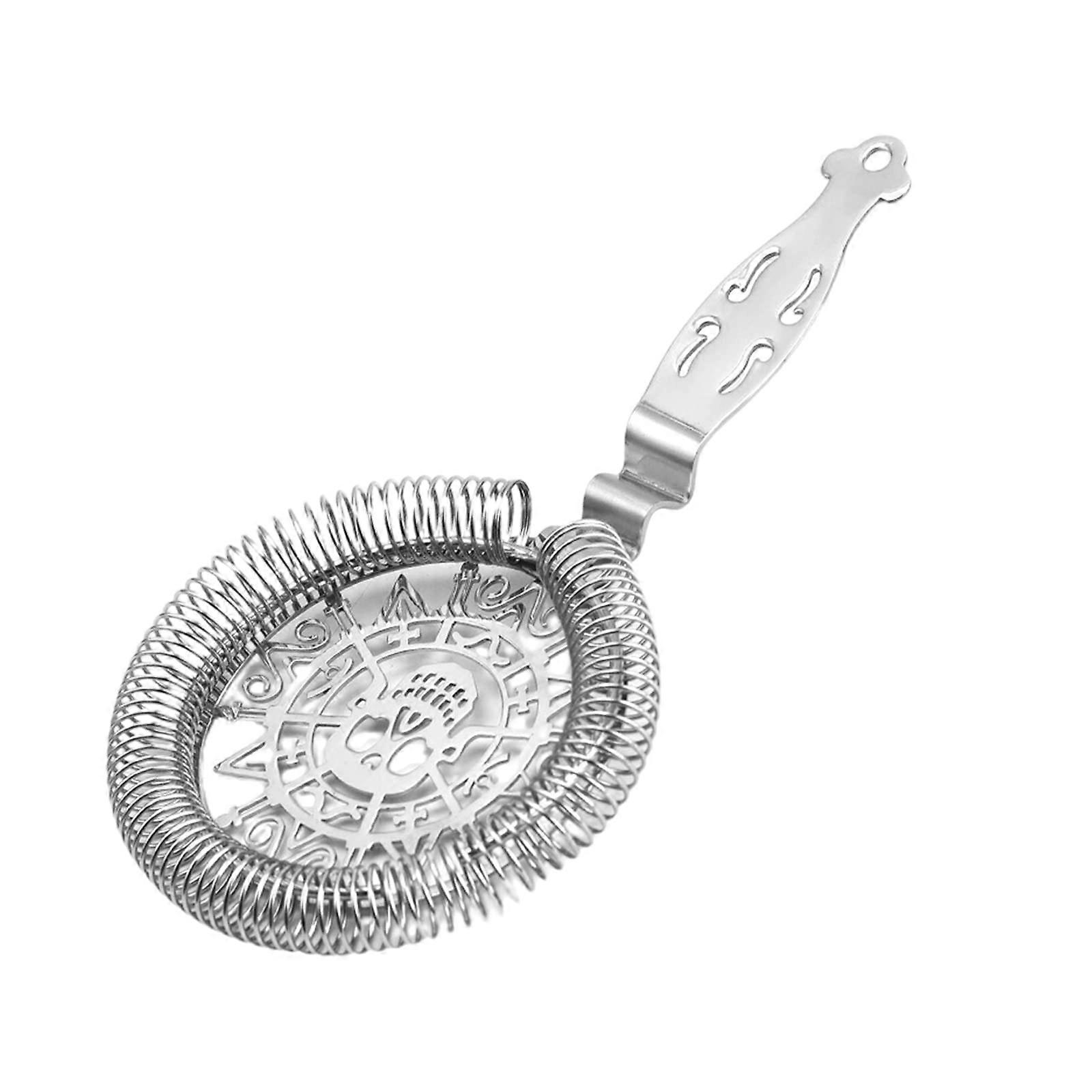 Stainless Steel Cocktail Strainer with Hollow Pattern Design, RustResistant Bartender Tool