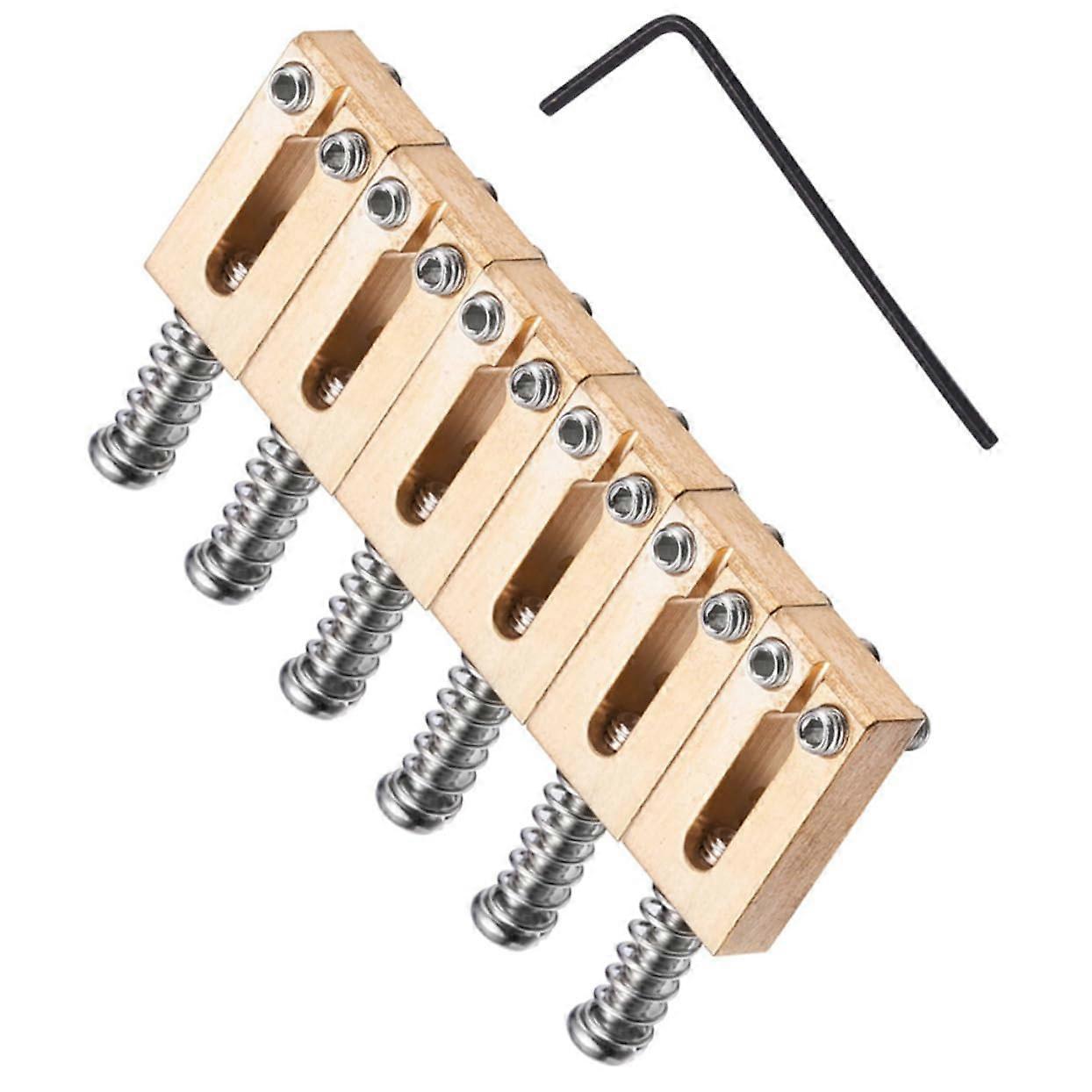 Silver Double Locking Tremolo Bridge Saddles Set for Electric Guitar Replacement