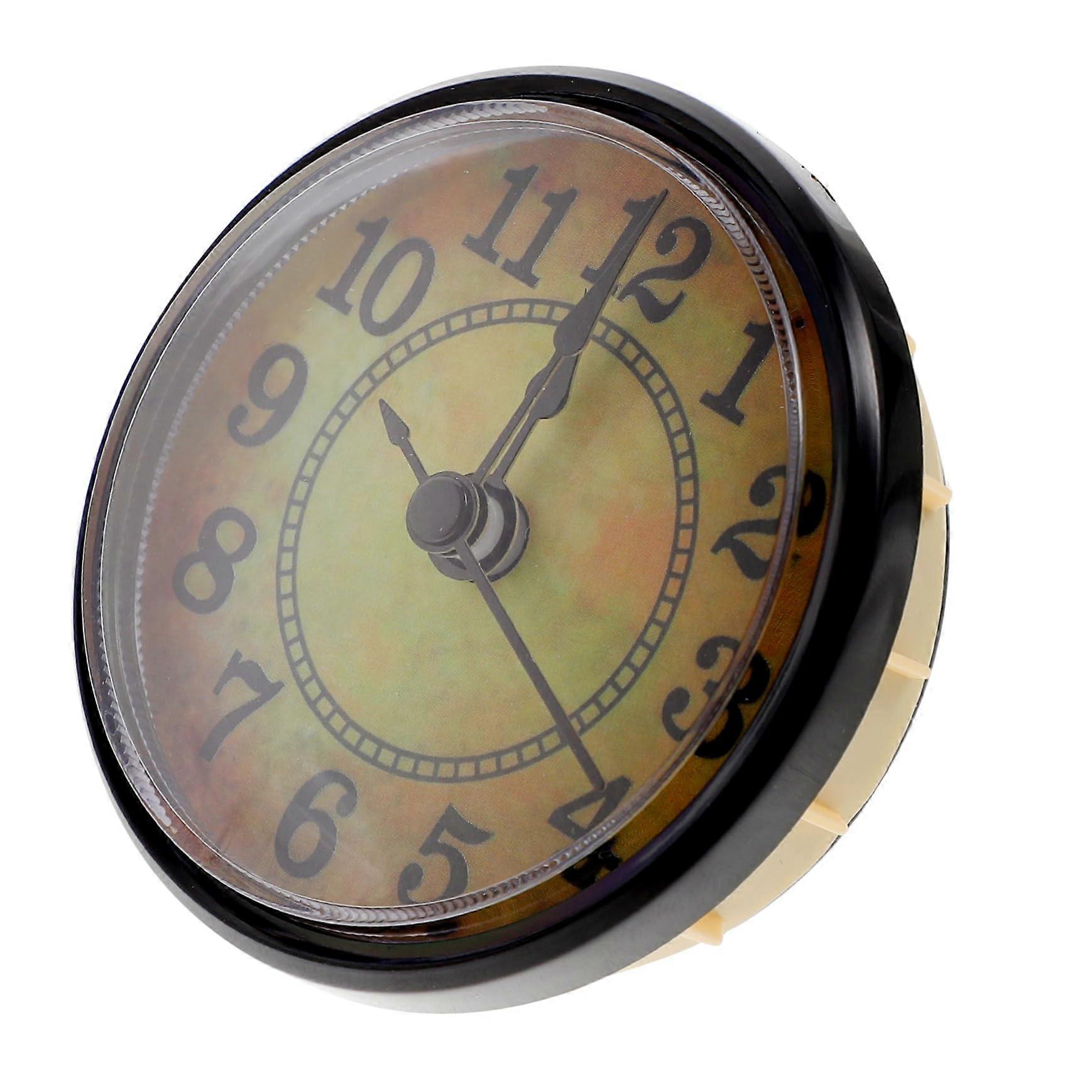 Vintage Round Clock Insert with Quartz Movement, Easy Inlay Install, Large Numerals for DIY