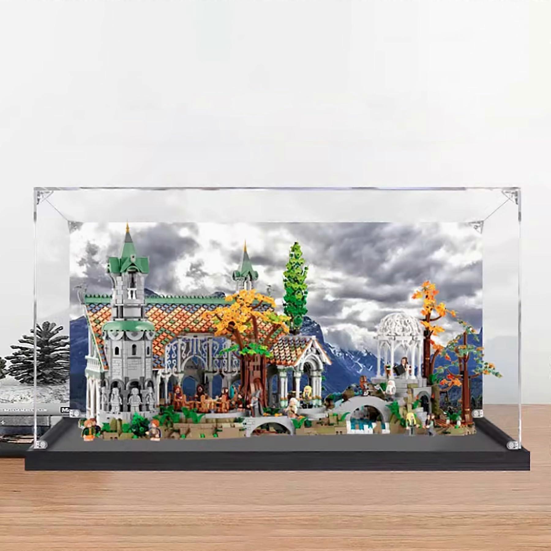 Display Case for  Rivendell 10316 Dustproof Acrylic Box with Clear Panel and Sturdy Aluminum Frame