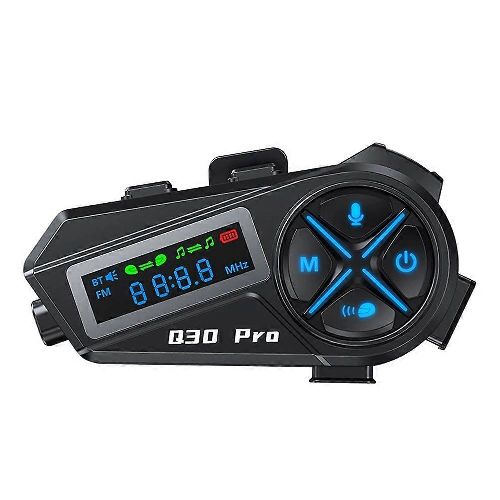 Motorcycle Helmet Bluetooth Intercom,Helmet Wireless Headset with LED HD Digital Display Intercom Distance 1800ft