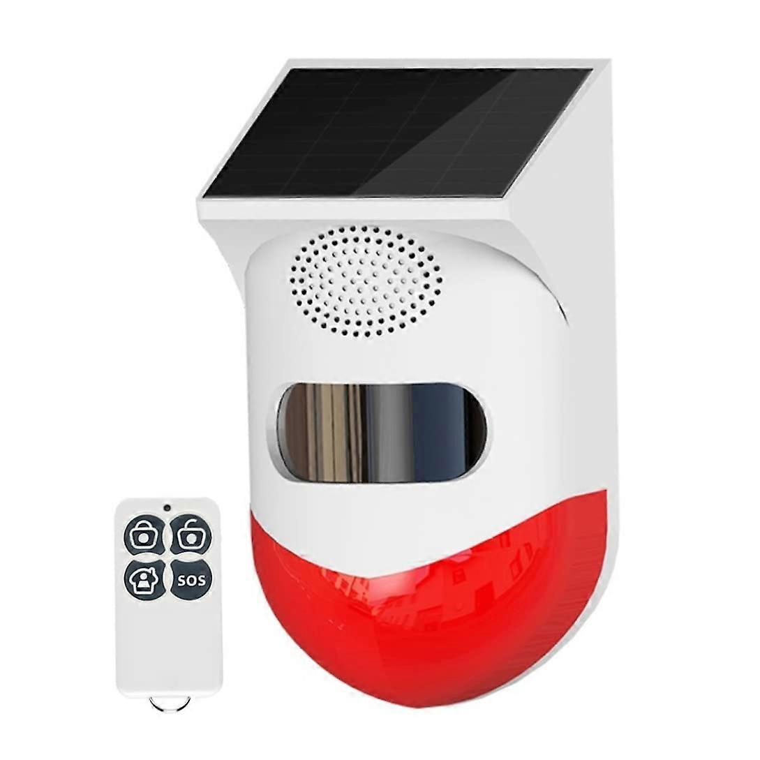Solar Motion Sensor Alarm with Remote, 129dB Waterproof Wireless Outdoor Security Detector