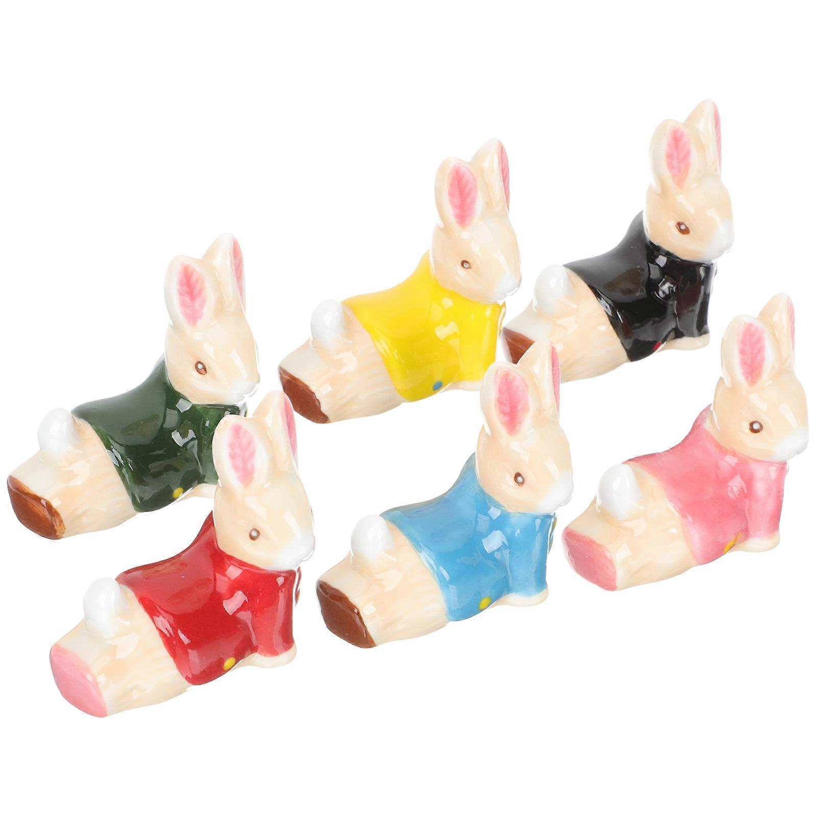 Assorted Color Ceramic Chopsticks Racks for Storage Use 6Pcs Multifunctional Chopsticks Rest