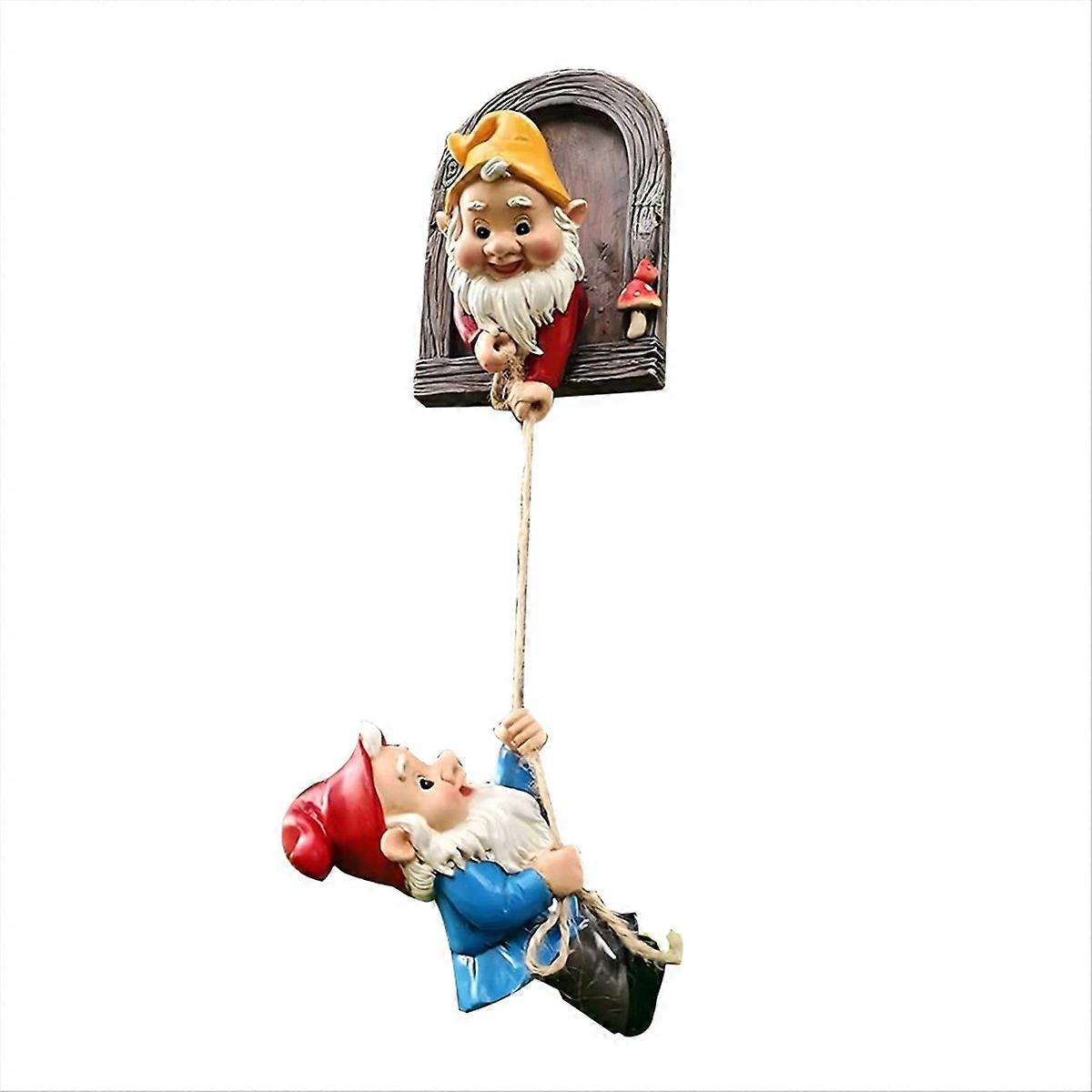 Climbing Gnomes Tree Face Decor Outdoor for Yard