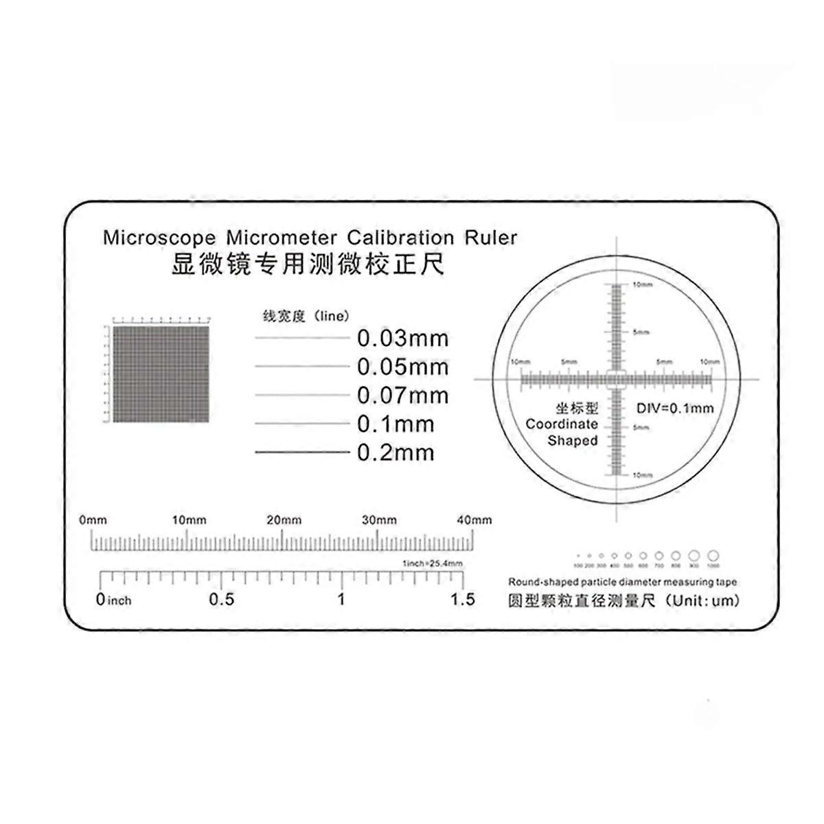 Microscope Calibration Ruler Kit 75x45mm Optical Microscope Accessory for Precision Detection