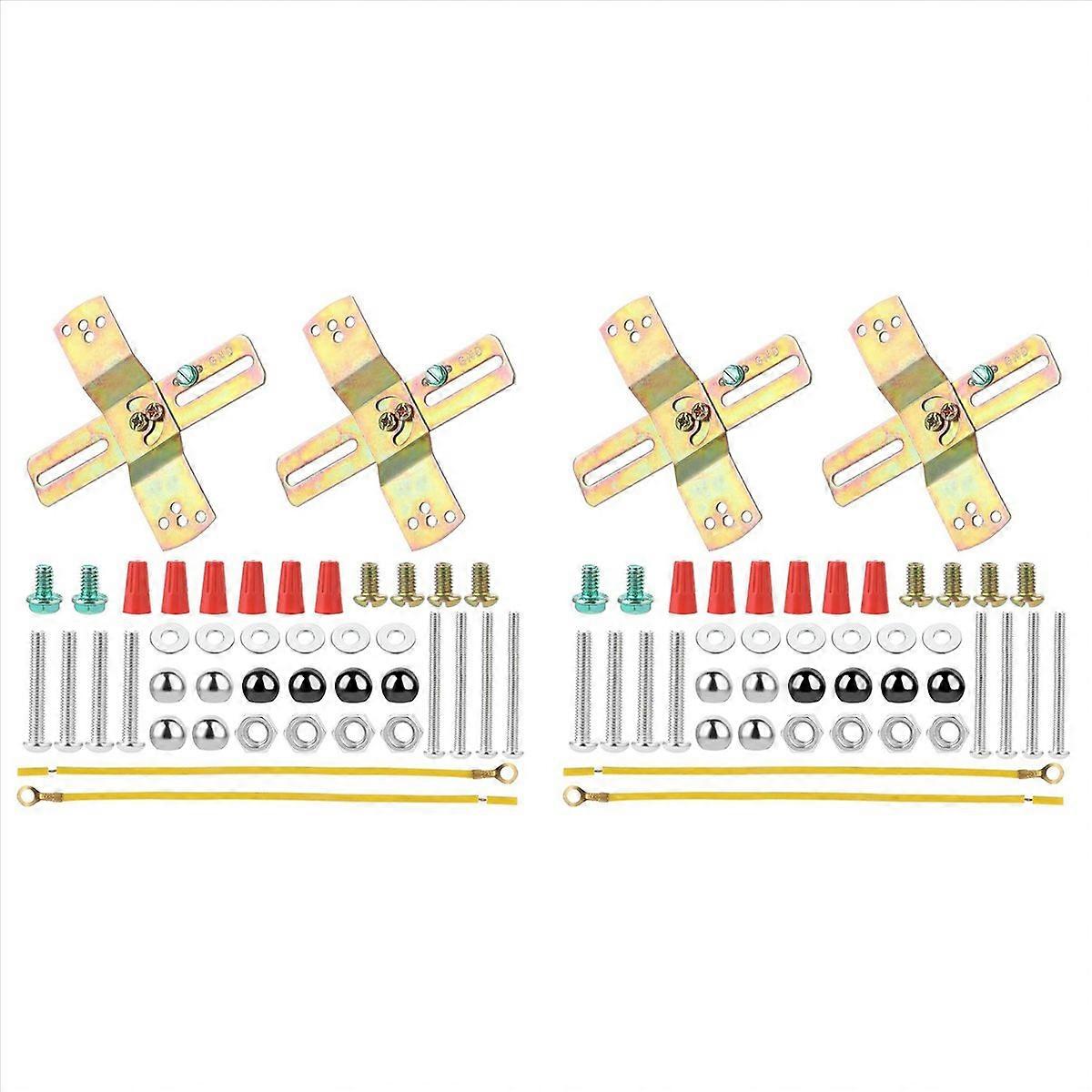 4 Sets Light Fixture Mounting Bracket,4 Inch -Shaped Mount Bracket Light Crossbar Bracket with Screw