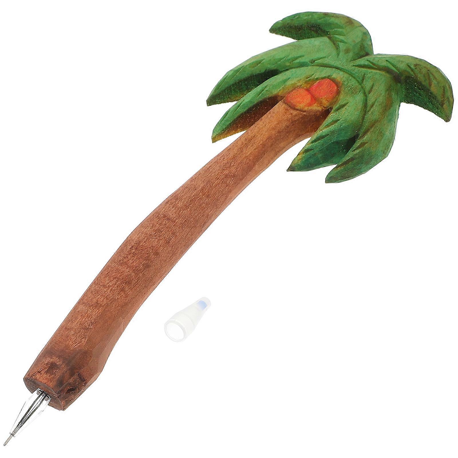 Coconut-Tree Wooden Ballpoint Pen for School Smooth Writing