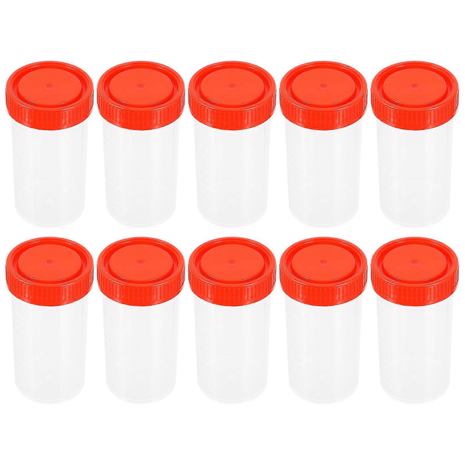 10pcs Plastic Sample Storage Bottles Specimen Storage Bottles for Laboratory