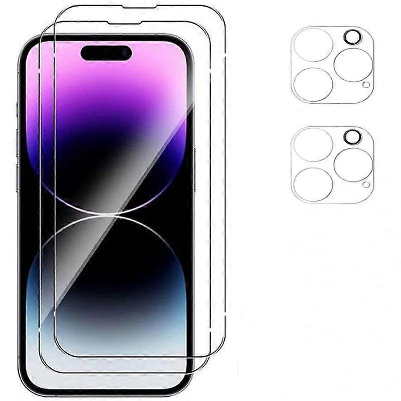 2 Pack Tempered Glass Screen Protector with Camera Lens Guard, Scratch Resistant for iPhone 12 Pro