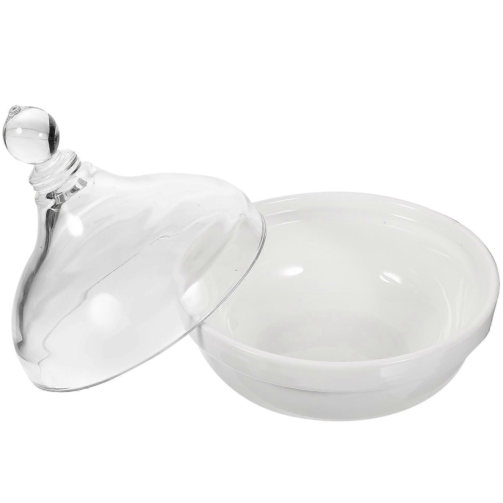 3Pcs Transparent Ceramic Dessert Bowl for Multi-Function Use with Lid