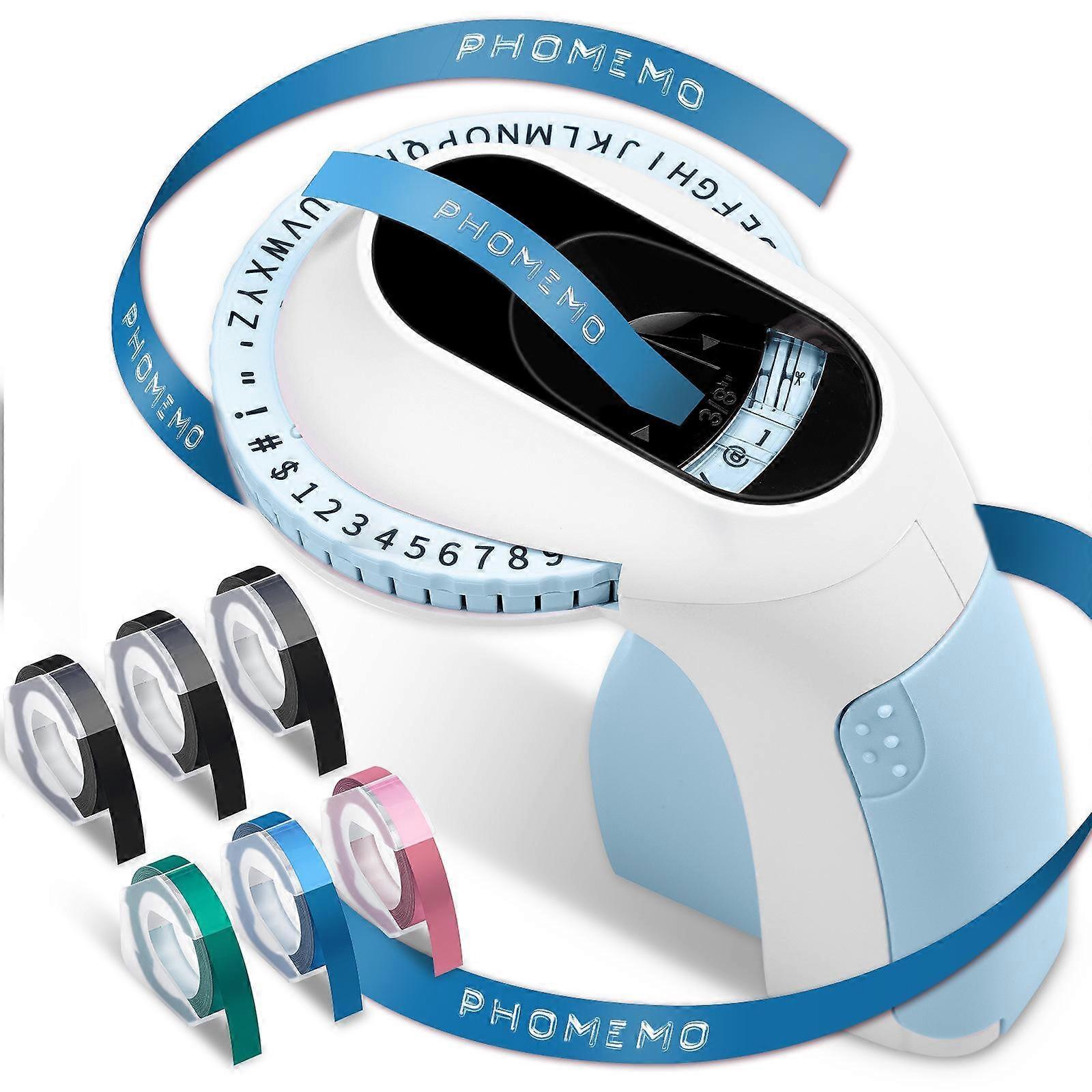 Phomemo E975 Embossing Label Maker With 6 Tapes Blue