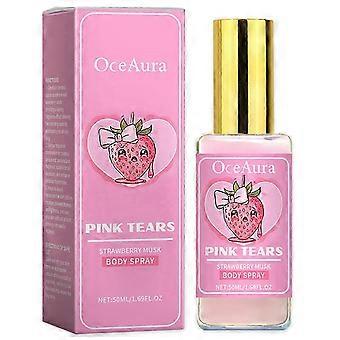 Body Mist Pink Tears Strawberry Musk, Spray Corporal Refrescante com Aroma Doce de Morango, Fragrância de Longa Duração XKS