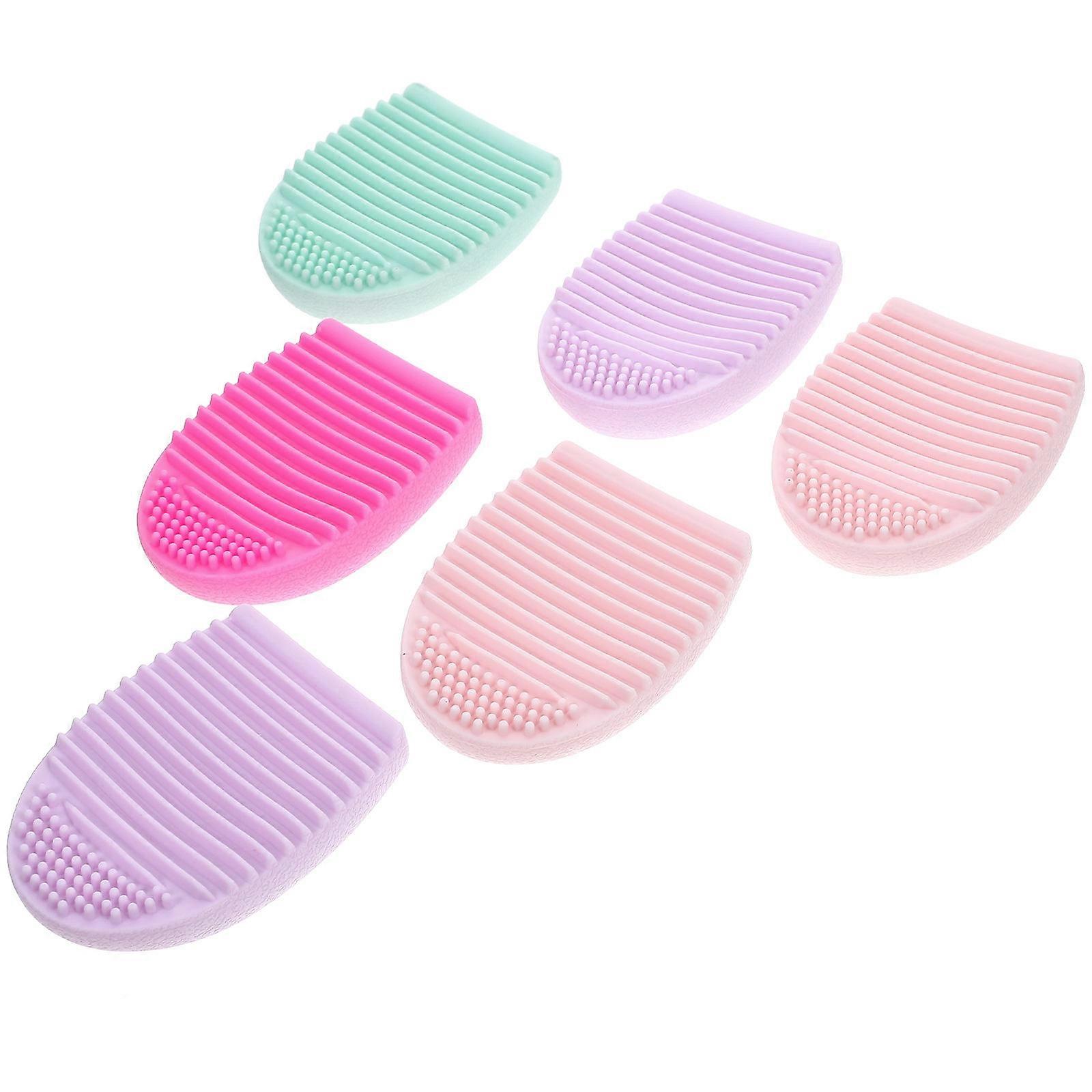 Makeup Cleaner Silicone Brush Cleaning Mat for Cleaning 6Pcs Assorted