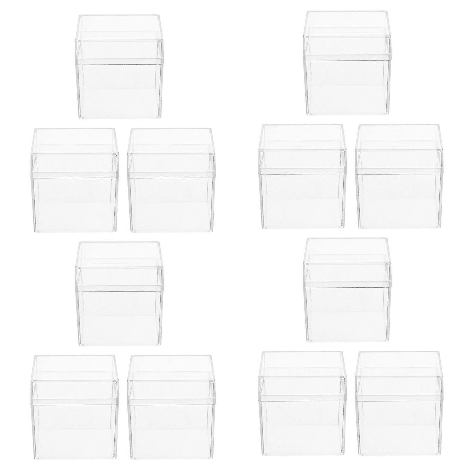 Transparent Square Storage Box for Storage 24Pcs Clear Cube Box