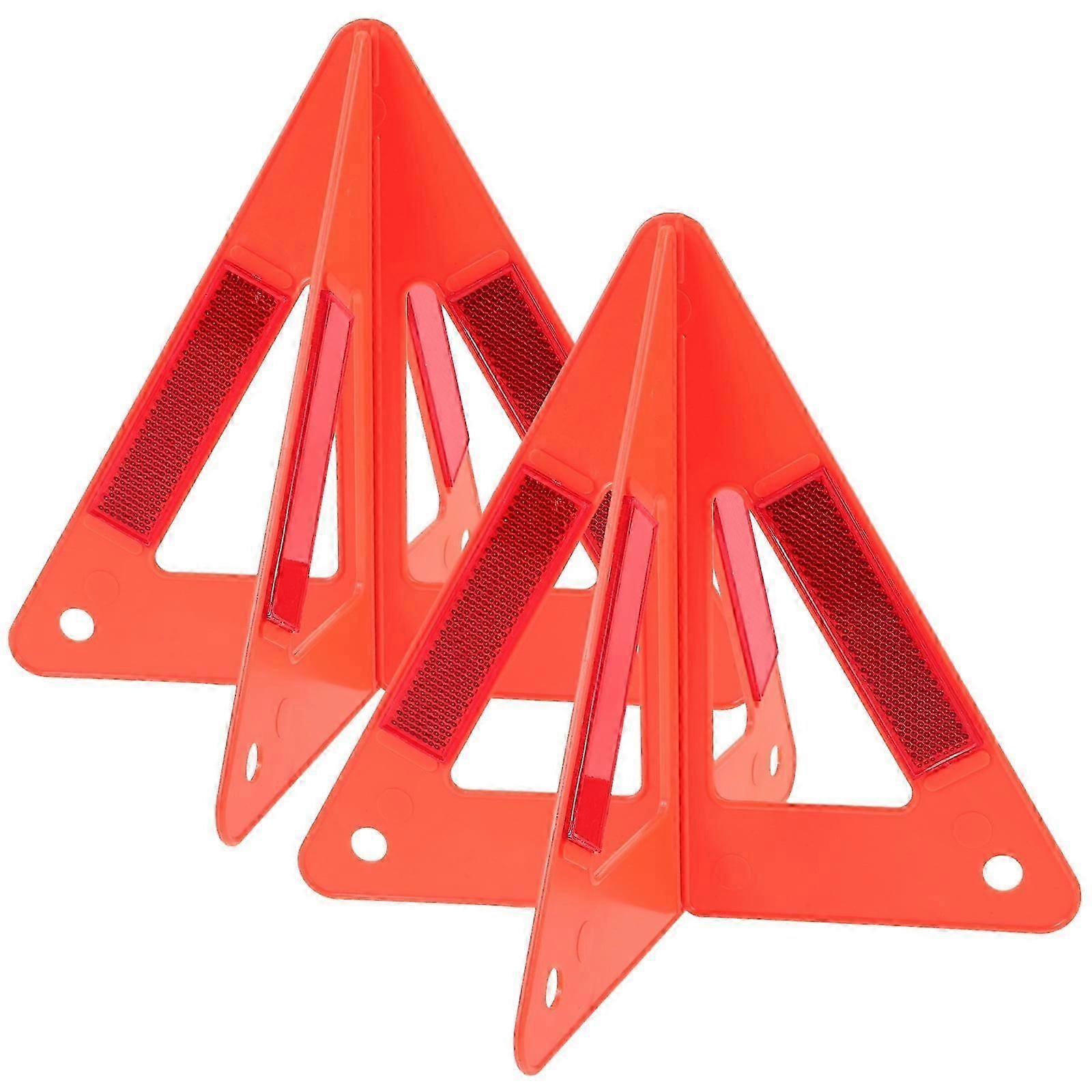 2 Sets Reflective Emergency Triangles | Roadside Car Safety Warning Tools