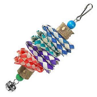 Natuurlijk houten papegaaienknabbelspeelgoed voor kooiverrijking en kauwplezier 7,5x2,6x22cm 1 set