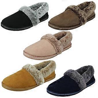 Ladies Skechers Cali With Memory Foam Vegan Full Slippers Team Toasty 32777 - Navy Textile - UK Size 7 - EU Size 40 - US Size 10