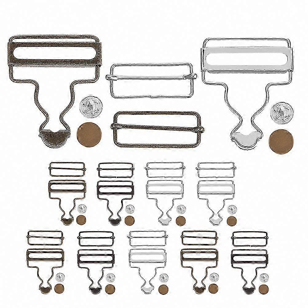 Durable Adjustable Buckles for Overalls 12-Pack Iron Suspender Clips