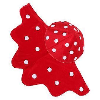 Rød Champignon Beret Hat Plys Plettet Kasket Sød Cosplay Tilbehør Sceneoptrædener Og Festligheder Tilbehør Til Halloween Jul Og Fester