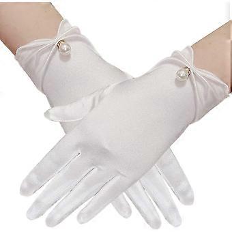 Liangnv Floral Lace Gloves for Bridal Elegant Short Lace Gloves Wrist Lace Gloves for Wedding Opera Dinner Party - -