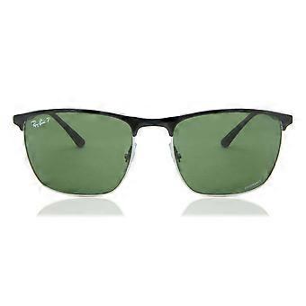Ray-Ban RB3686 Polarized 9144P1 Full Rim Black Silver Unisex Wayfarer Sunglasses UV3 Polarized Original