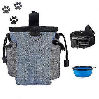 Dog Treat Pouch Dog Training Pouch Bag With Waist Shoulder Strap, Poop Bag Dispenser And Collapsible Bowl Treat Training Bag For Treats, Kibbles, Pet-