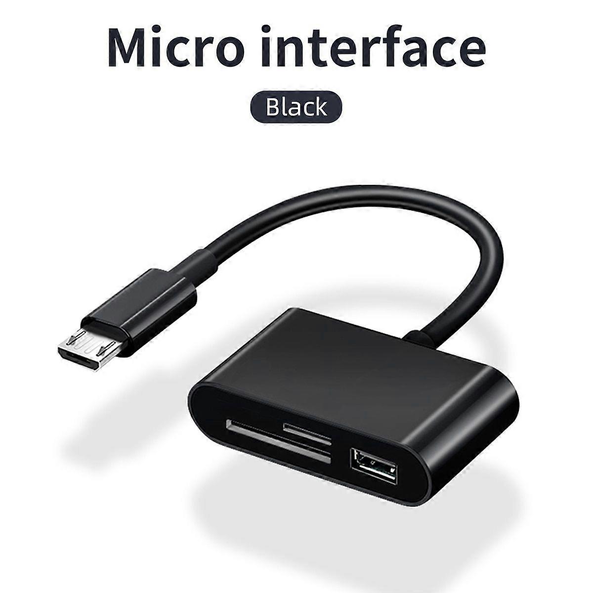 Micro USB Card Reader Type C OTG, Micro USB Adapter compatible withMacBook Smartphone, Data Transfer Cable, U Disk Reader