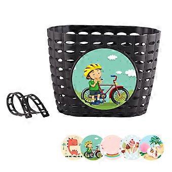 Adjusted Bike Basket Bicycles Handlebars Storage with Fastens Strap, Plastic Front compatible Kids