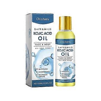 Huile d’acide kojique - Huile éclaircissante pour la peau - Huile hydratante et rajeunissante pour la peau - Anti-âge et réduction des rides - 100 ml - Huile de massage pour la peau du visage et du corps