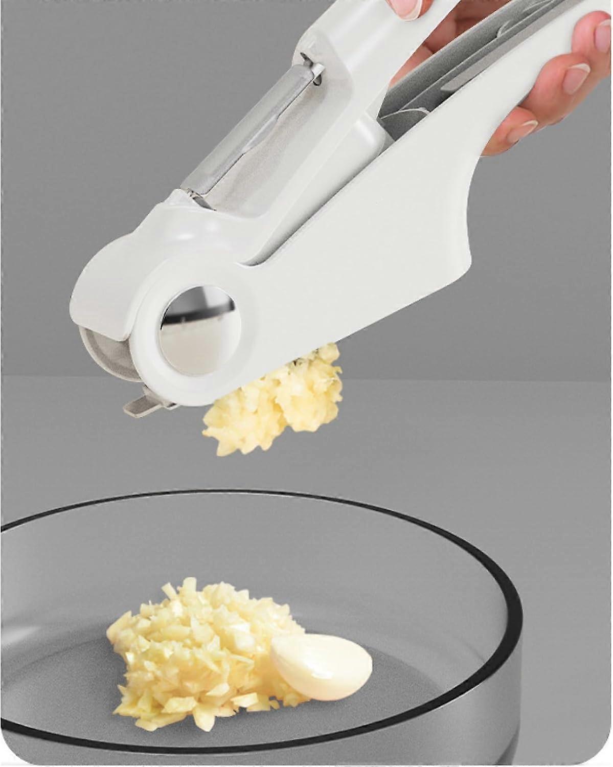 Multi-function manual garlic press kitchen 4-in-1 garlic mash tablet  White