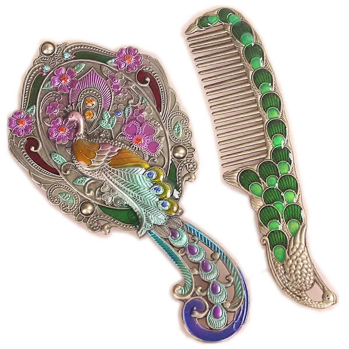 Handheld Mirror Set with Elegant Design, Durable Frame and Travel-Friendly Comb Kit