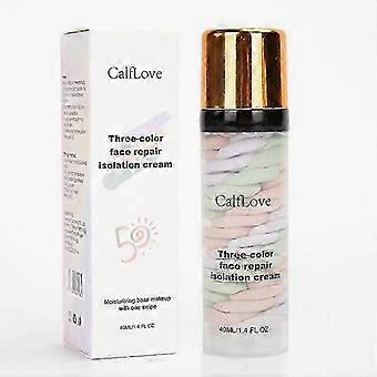 Primer für das Gesicht vor dem Make-up, Sonnenschutz-Isoliercreme mit Lichtschutzfaktor 50, Farbkorrektur und Ölkontrolle in einem Schritt, 3 in1 Color Corrector Primer Gesichtsserum, R