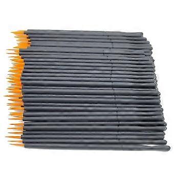 100 stk engangs eyeliner børster applikator sminke eye liner tryllestaver sminke verktøy for leppestift lipgloss eyeliner (svart og oransje)