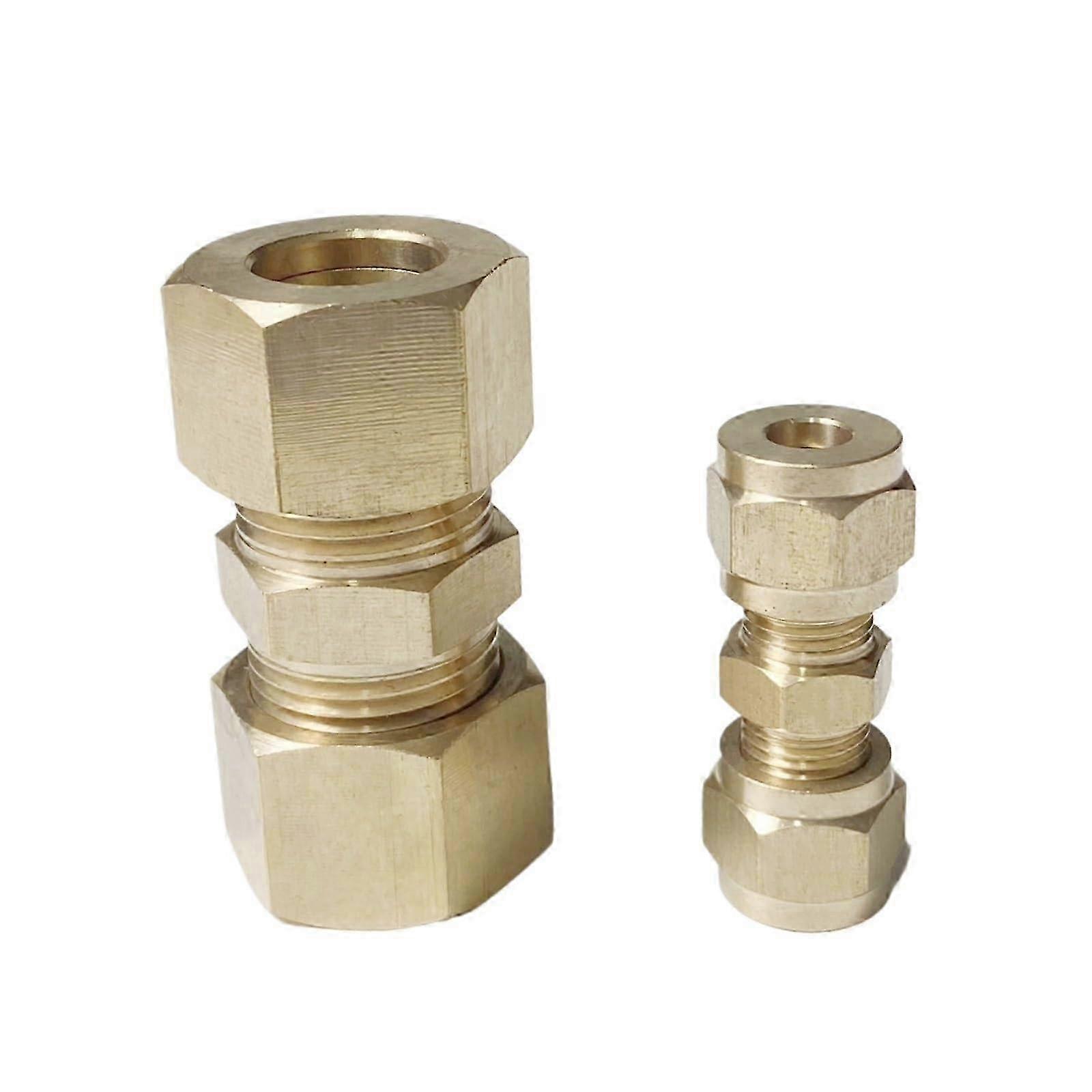 6mm Brass Compression Fitting Connector, Leak-Proof Adapter Coupler for Secure Pipes