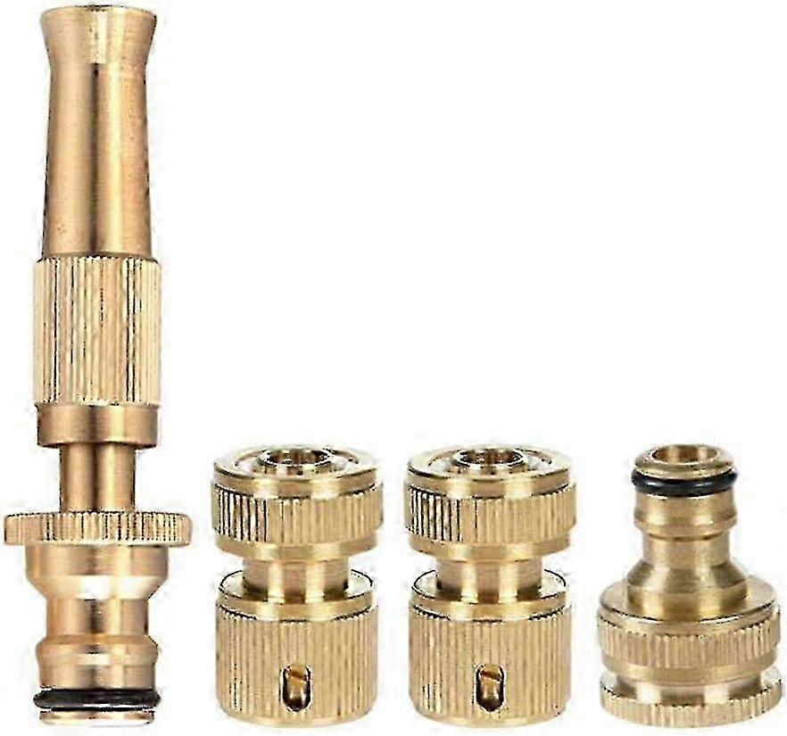 Solid Brass Garden Hose Fitting Set, 4Pcs Include 3/4 Inch & 1/2 Inch Female Imf