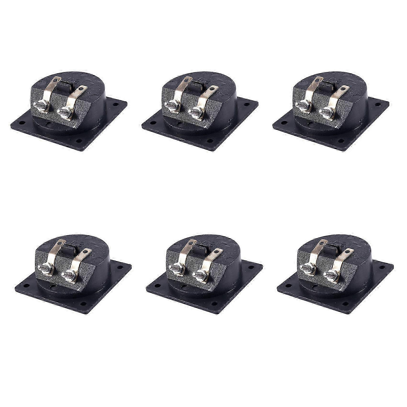 6X Square Shape Double Binding Post Type Speaker Box Terminal Cup Black